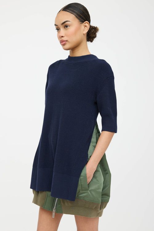 Sacai Knit Layered Bomber Jacket Dress