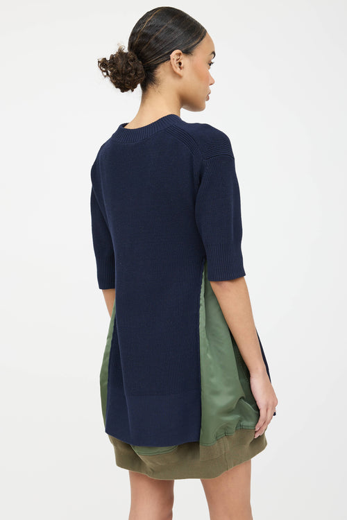 Sacai Knit Layered Bomber Jacket Dress