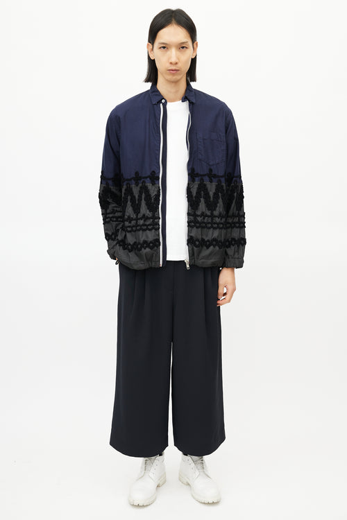Sacai Navy & Multicolour Braided Cinch Jacket