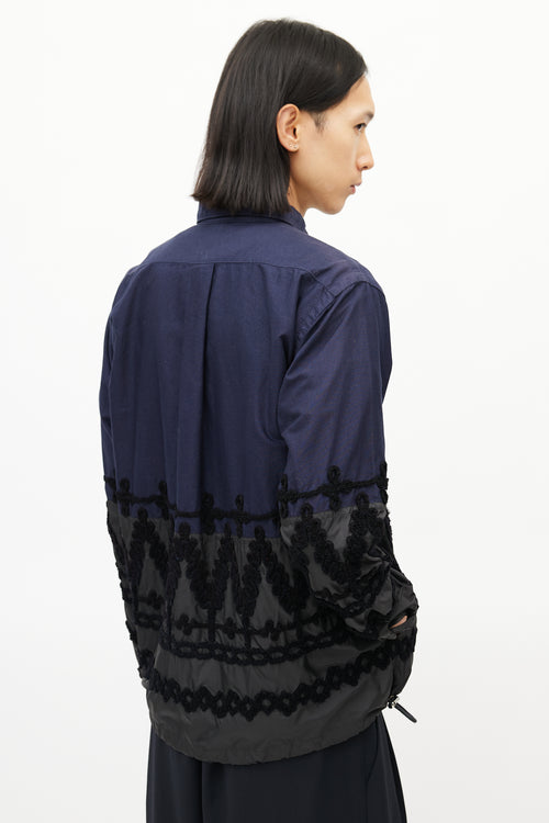Sacai Navy & Multicolour Braided Cinch Jacket
