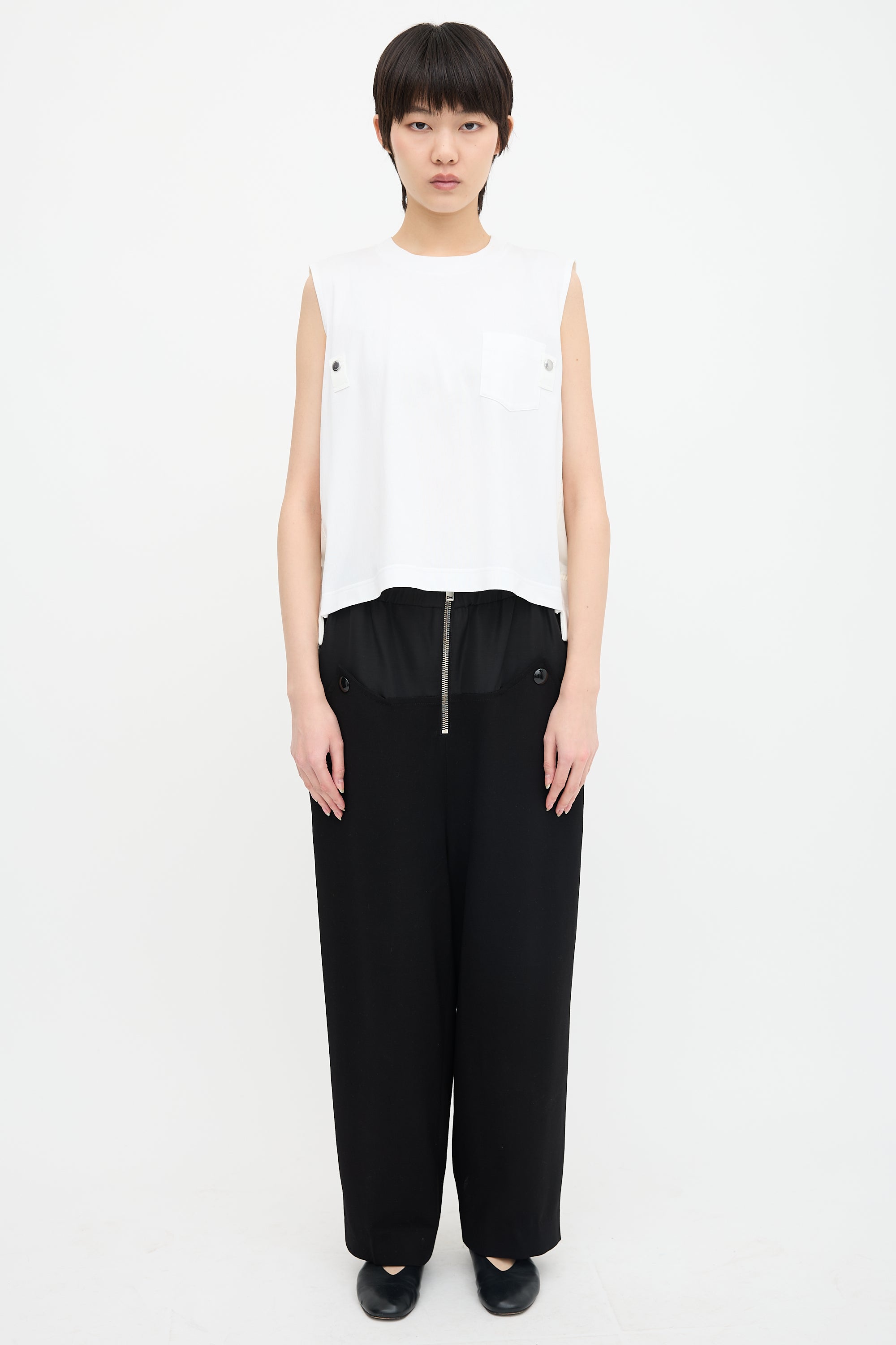 Sacai Nylon Back Tank Top