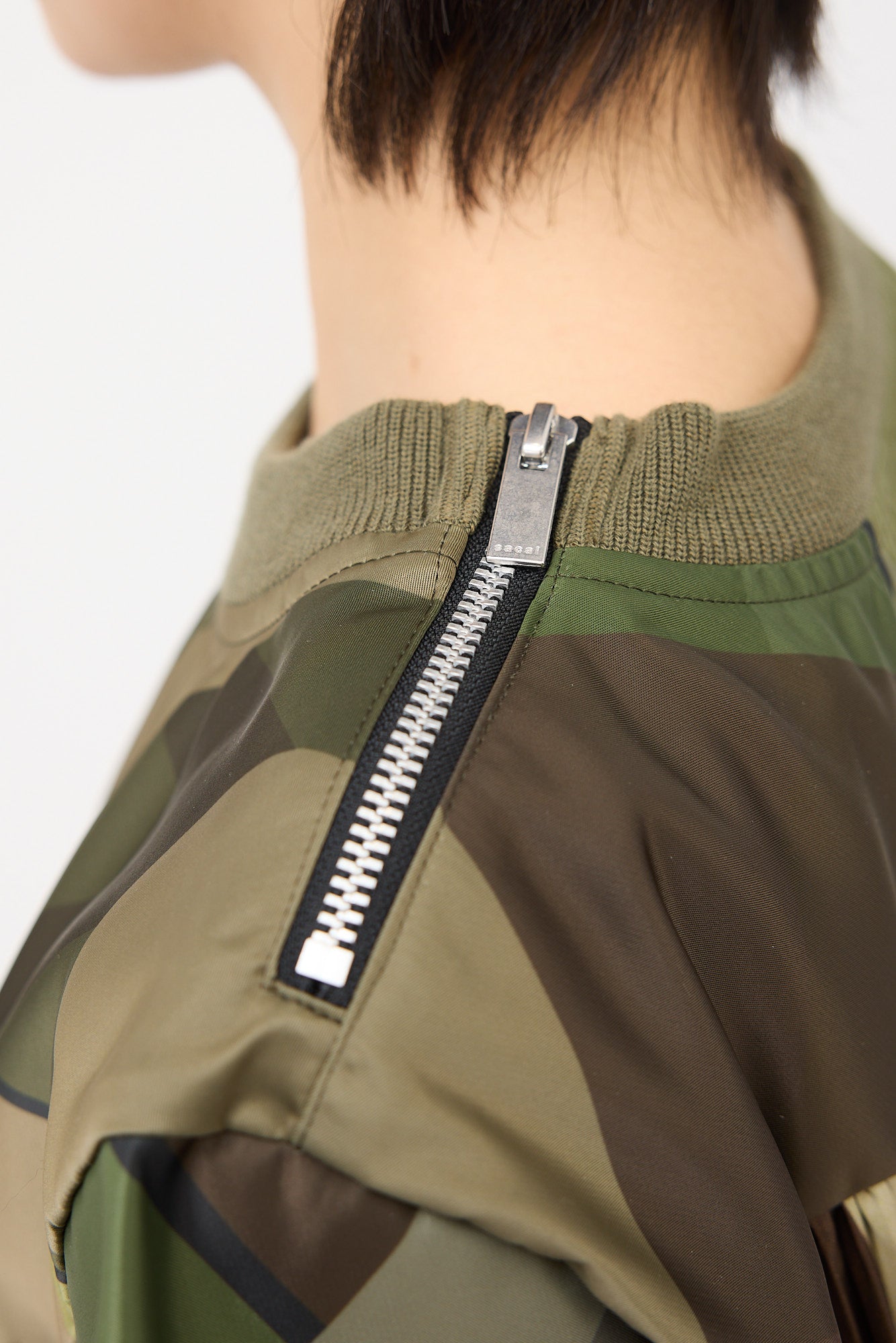 Sacai Nylon Printed Pleat Top