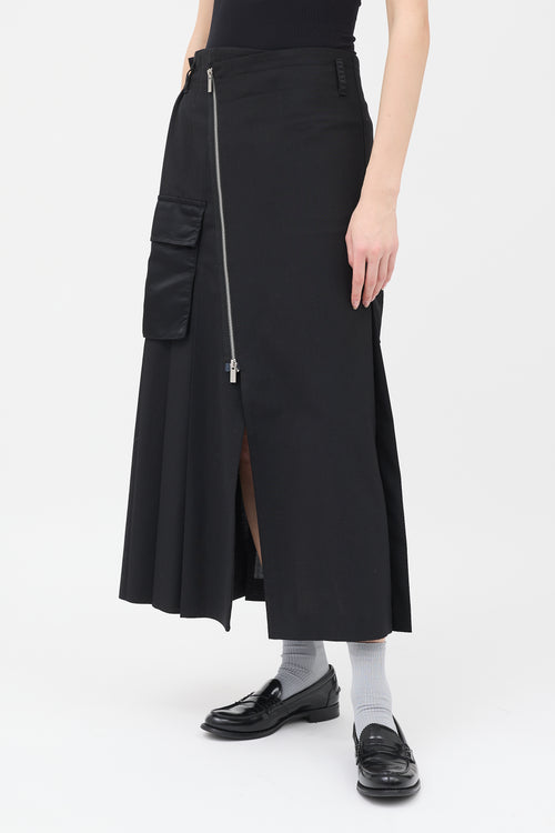 Sacai Asymmetric Pleated Cargo Skirt