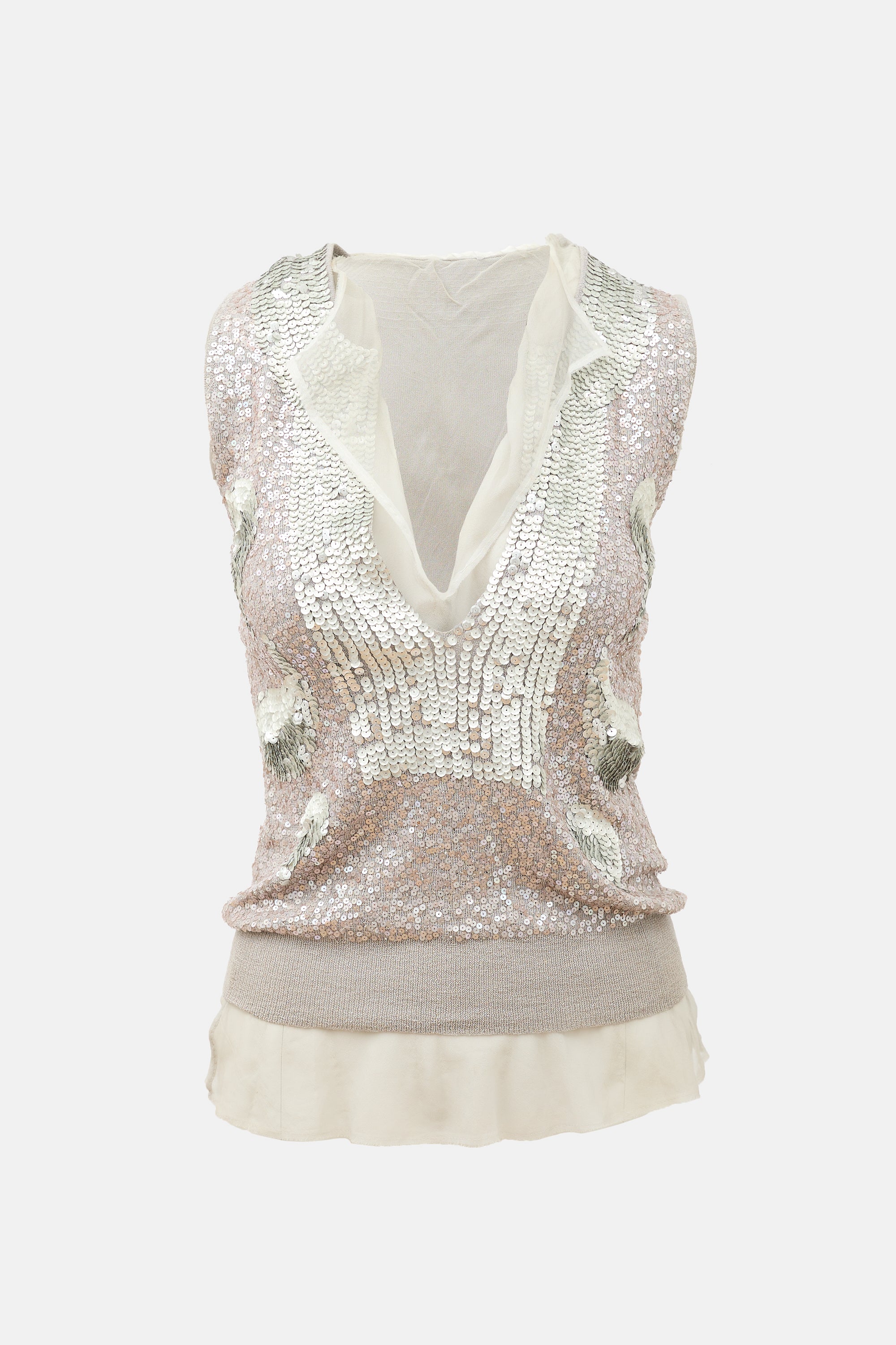 Sacai Sequin Sleeveless Top