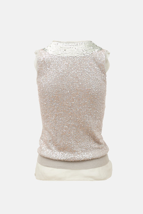 Sacai Sequin Sleeveless Top