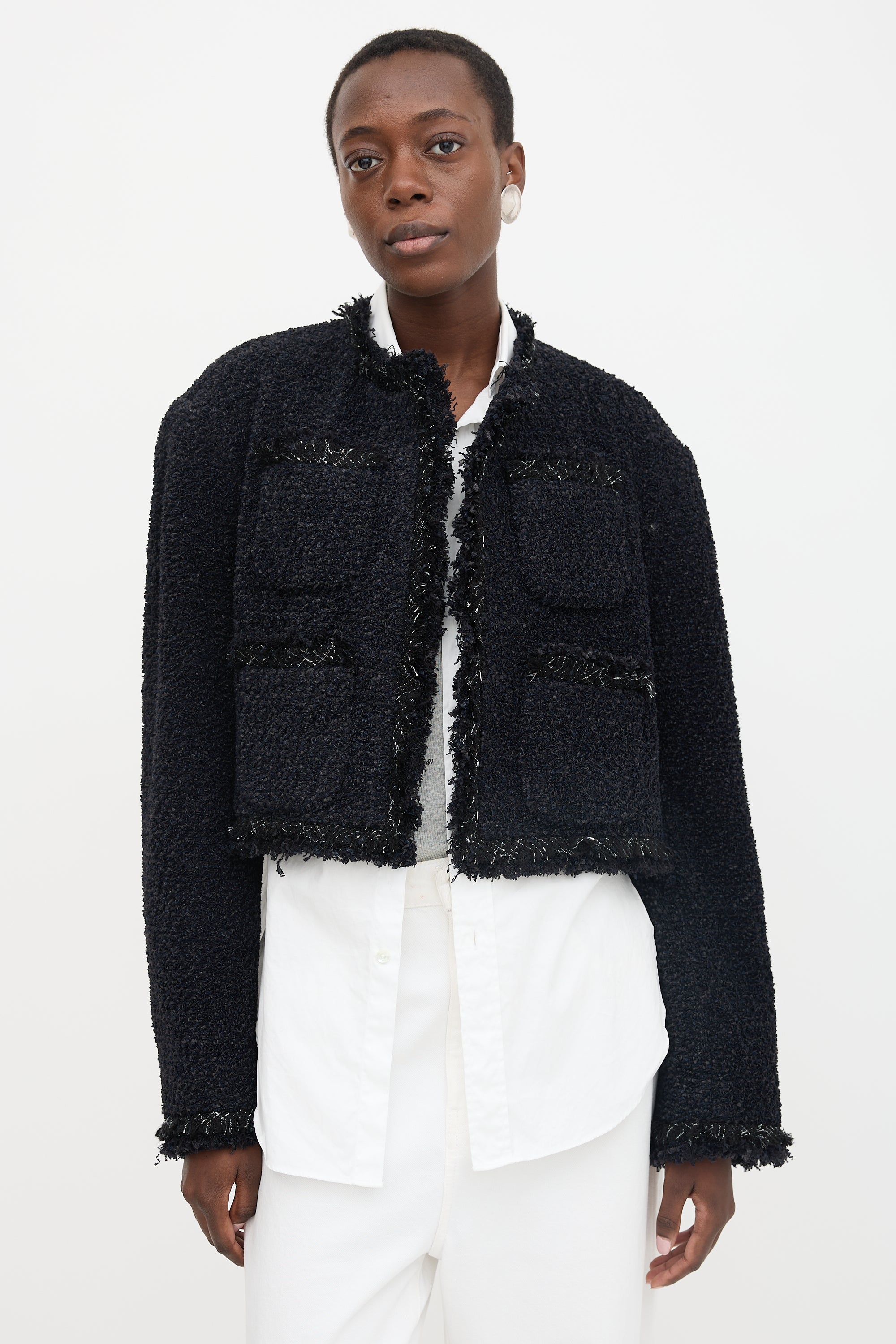 Sacai Tweed Cropped Jacket