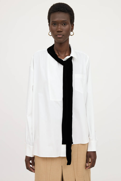 Sacai Bow Button Up Top