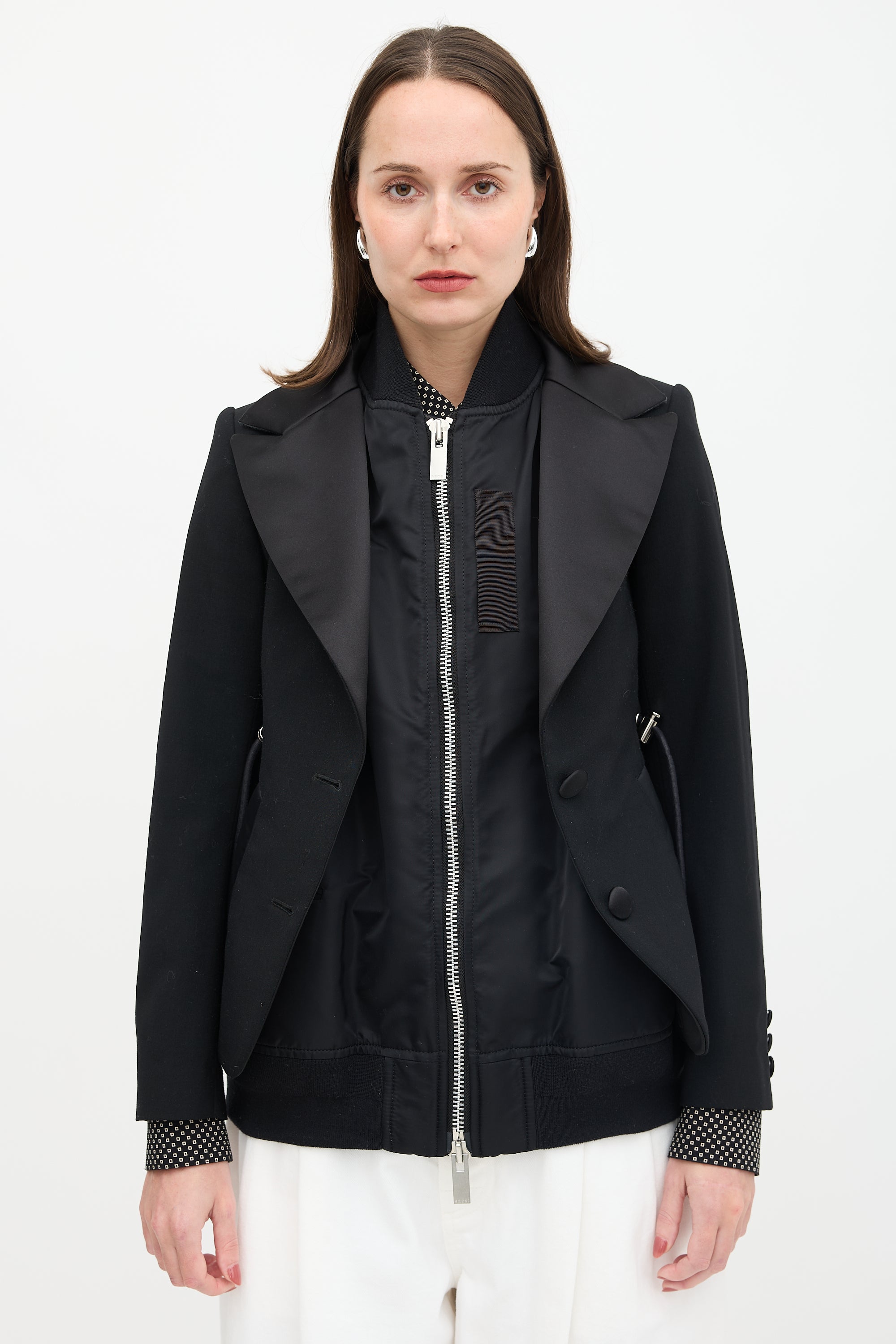 Sacai Wool & Nylon Layered Jacket