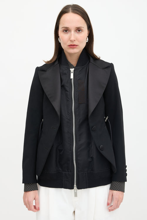 Sacai Wool & Nylon Layered Jacket