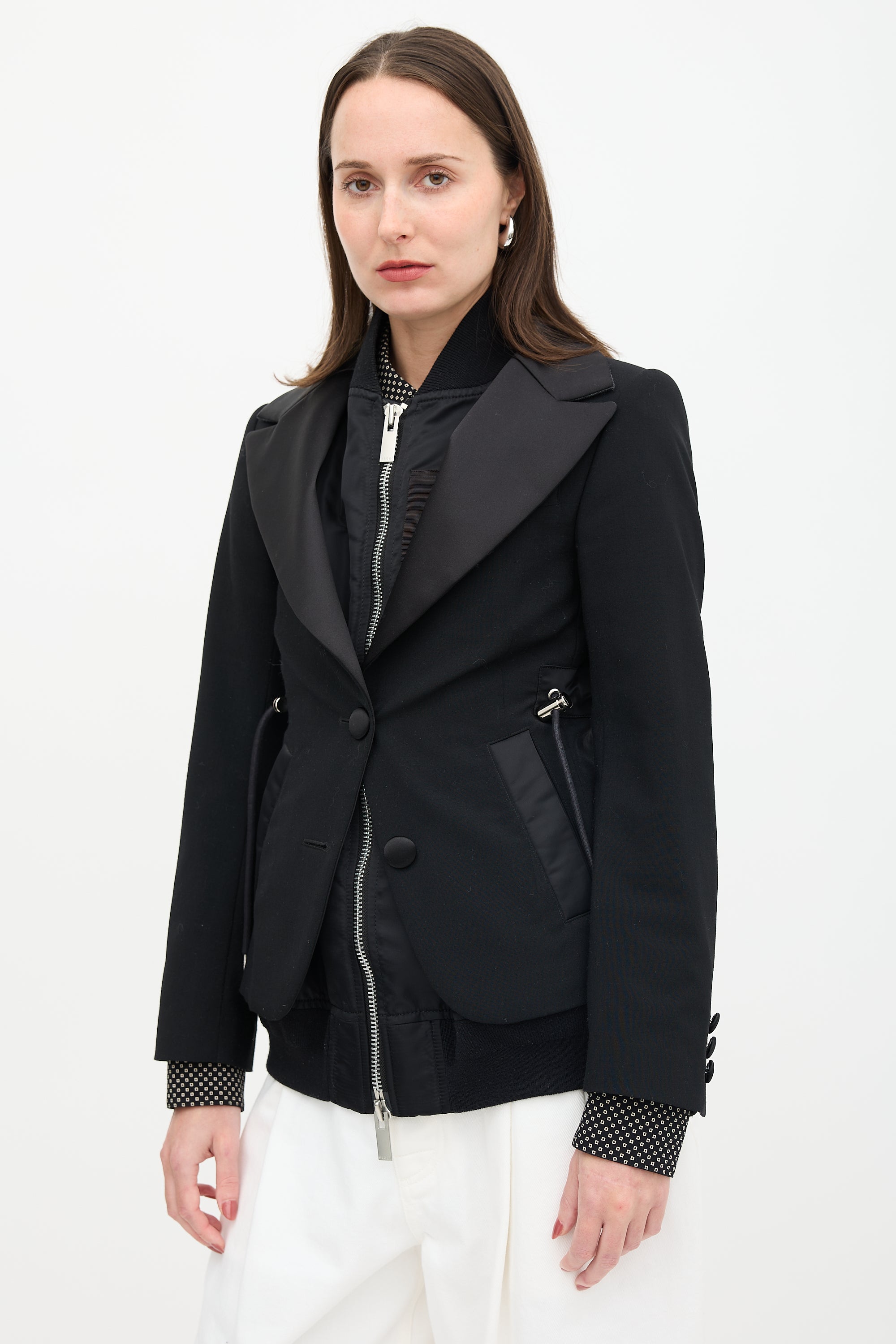 Sacai Wool & Nylon Layered Jacket
