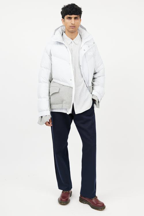Sacai X Nike Blue & Grey Down Puffer