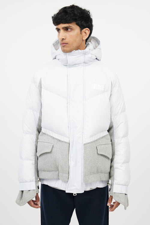 Sacai X Nike Blue & Grey Down Puffer