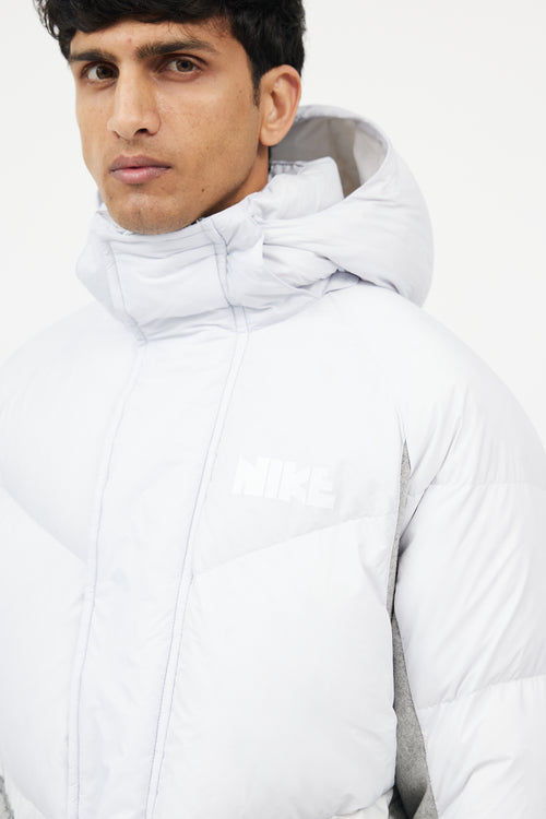 Sacai X Nike Blue & Grey Down Puffer