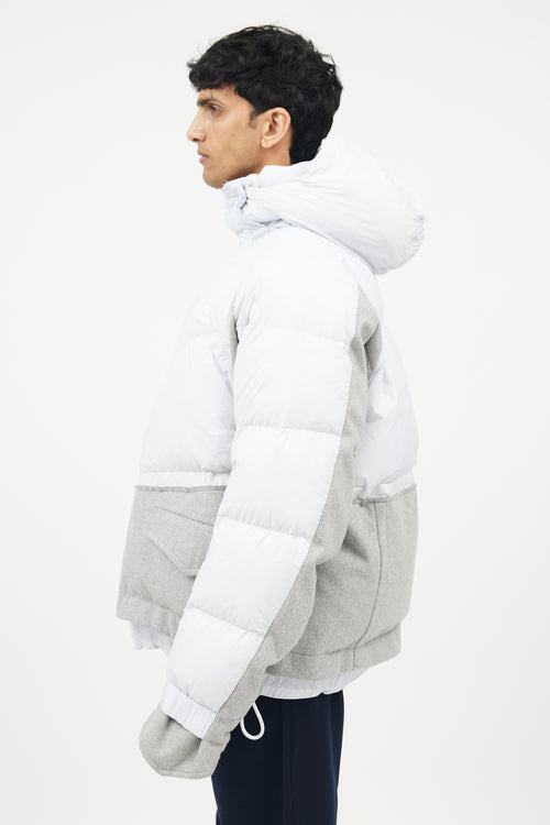 Sacai X Nike Blue & Grey Down Puffer