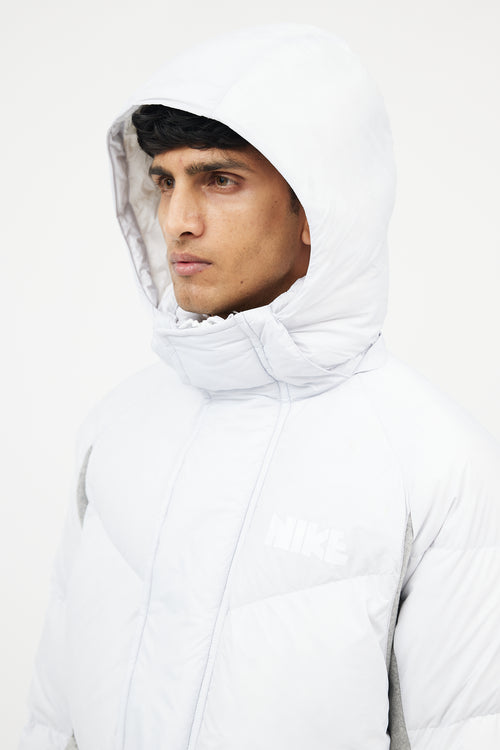 Sacai X Nike Blue & Grey Down Puffer