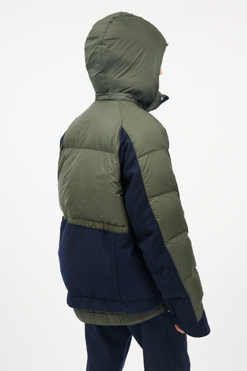 Sacai X Nike Green & Navy Down Puffer
