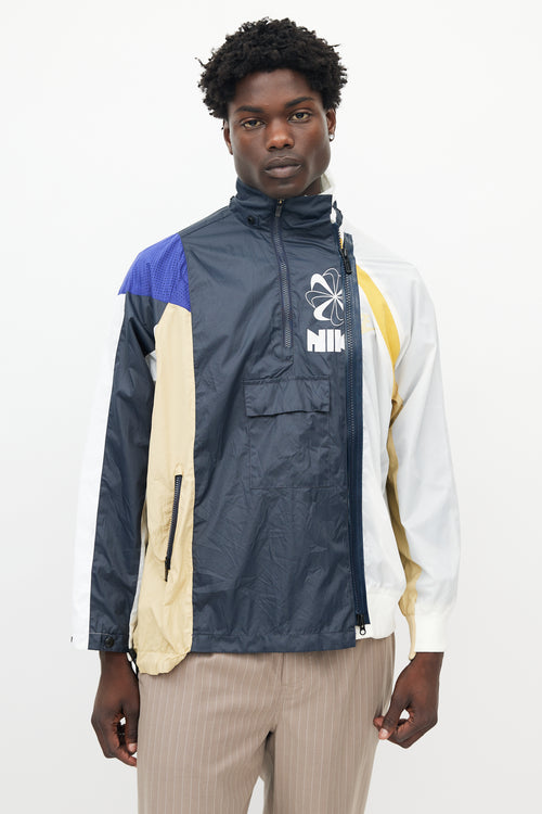 Sacai X Nike Blue & Multicolour Deconstructed Jacket