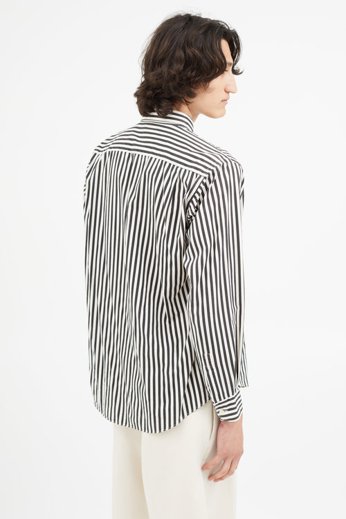Saint Laurent 1980s Black & White Stripe Shirt