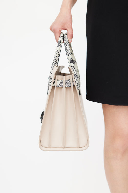 Saint Laurent Beige & Multicolour Print Sac De Jour Shoulder Bag