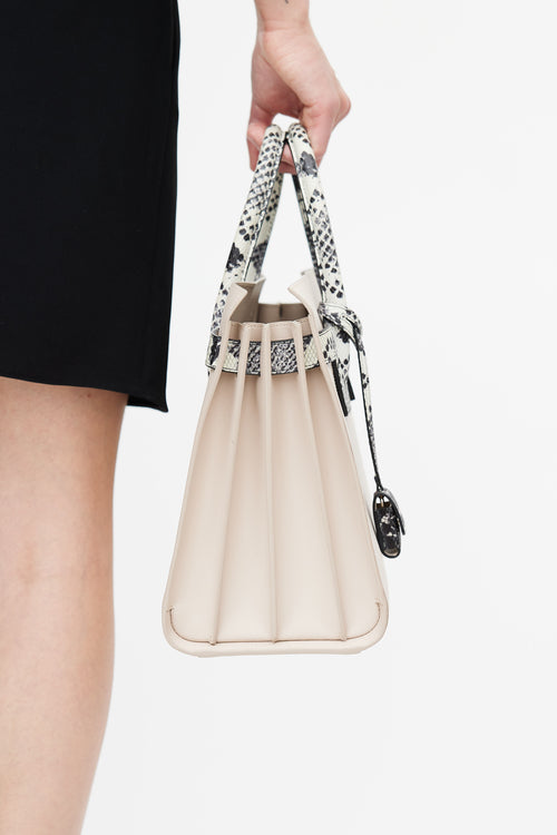 Saint Laurent Beige & Multicolour Print Sac De Jour Shoulder Bag
