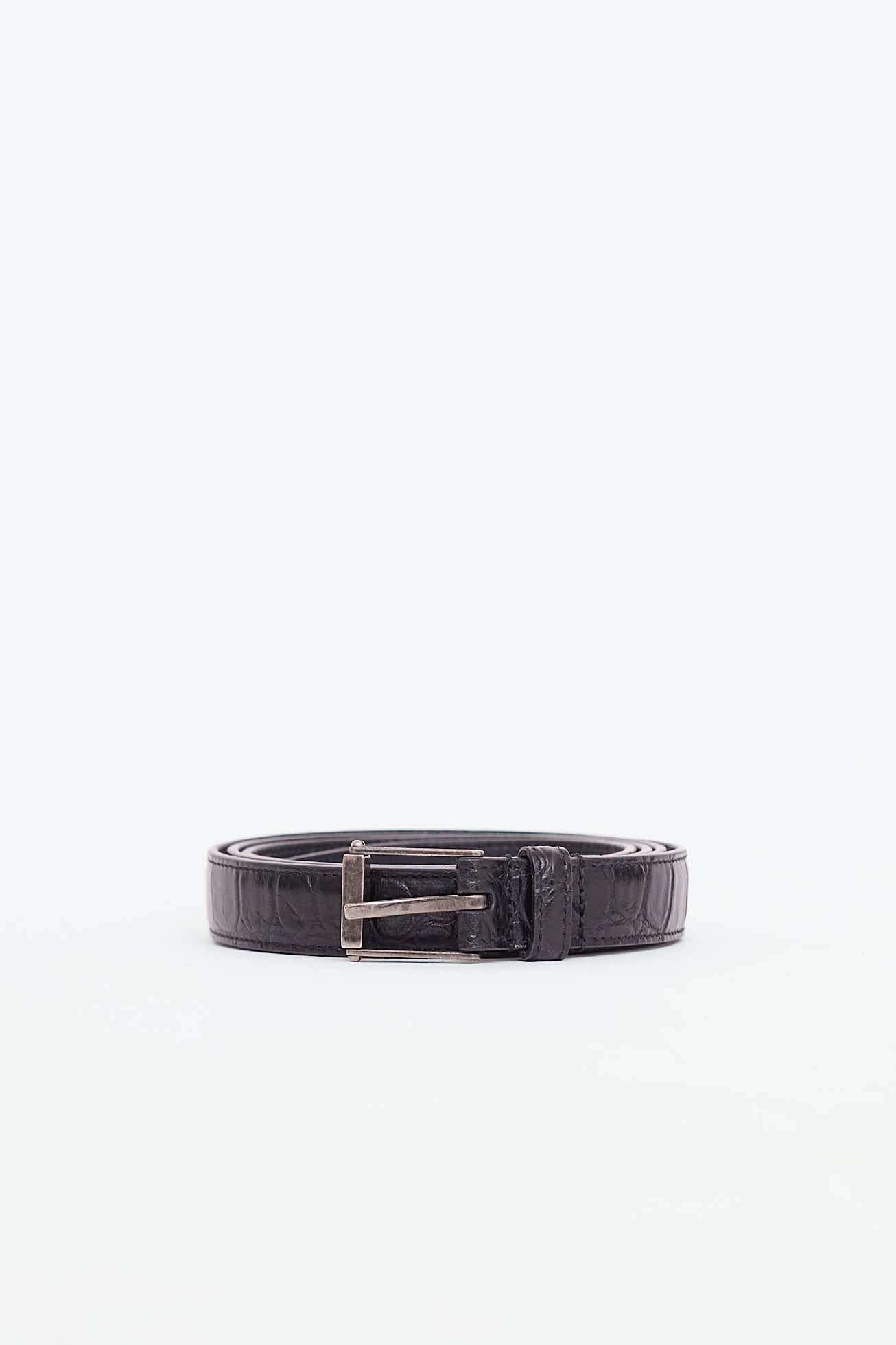 Saint Laurent Embossed Skinny Belt