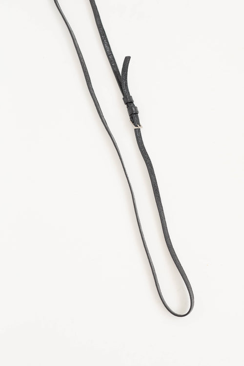 Saint Laurent Embossed Leather Phone Holder