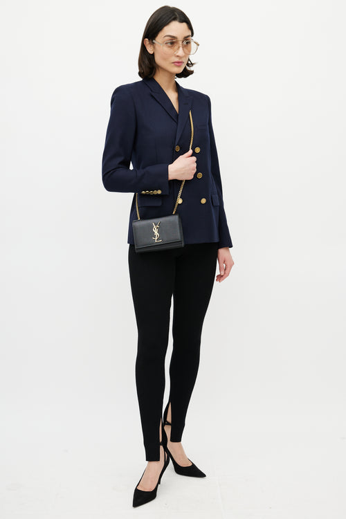 Saint Laurent Black & Gold Classic Kate Leather Bag
