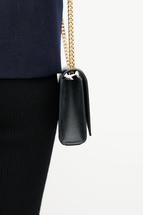 Saint Laurent Black & Gold Classic Kate Leather Bag