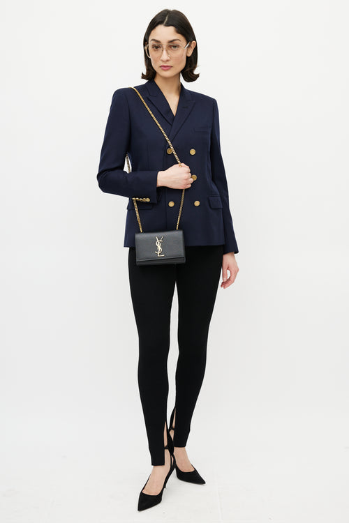 Saint Laurent Black & Gold Classic Kate Leather Bag