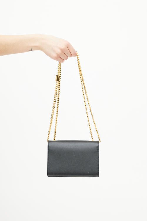 Saint Laurent Black & Gold Classic Kate Leather Bag