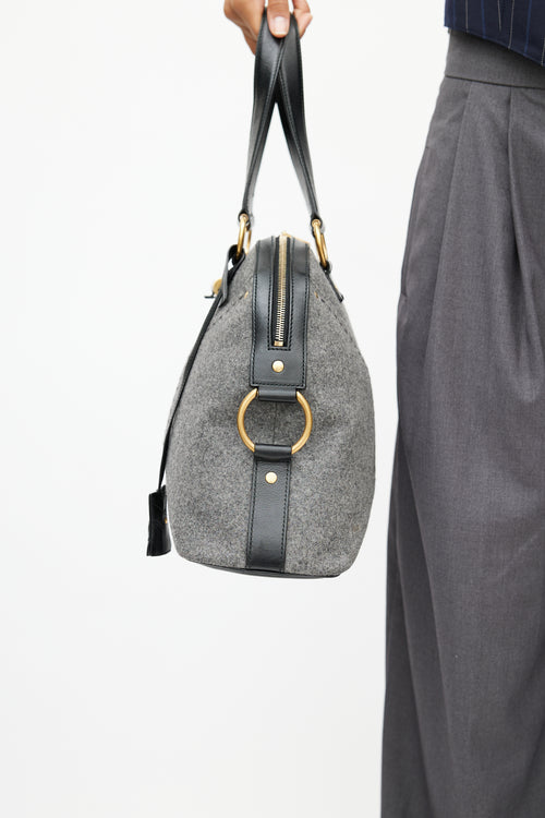 Saint Laurent Black & Grey Muse Wool Bag