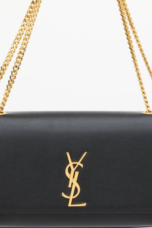 Saint Laurent Black Leather Medium Kate Bag