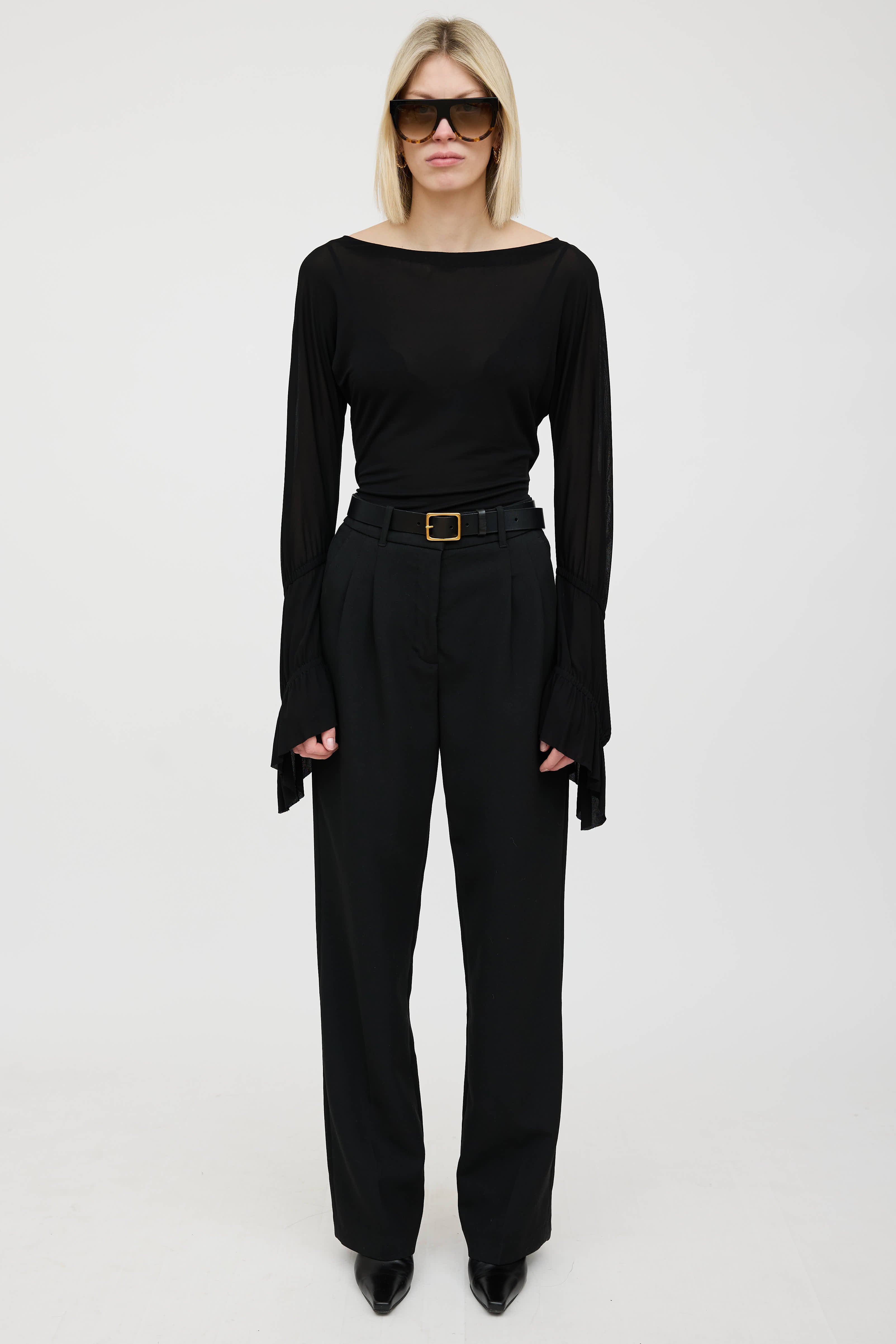 Saint Laurent Ruffled Bateau Top