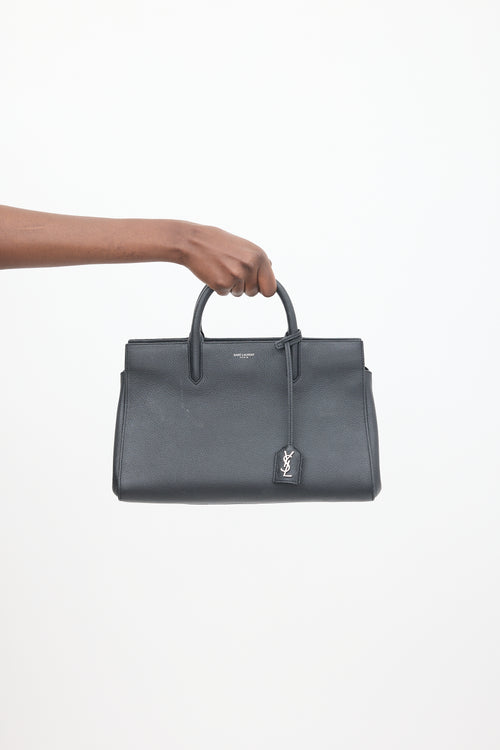 Saint Laurent 2015 Black Leather Small Rive Guache Cabas Bag