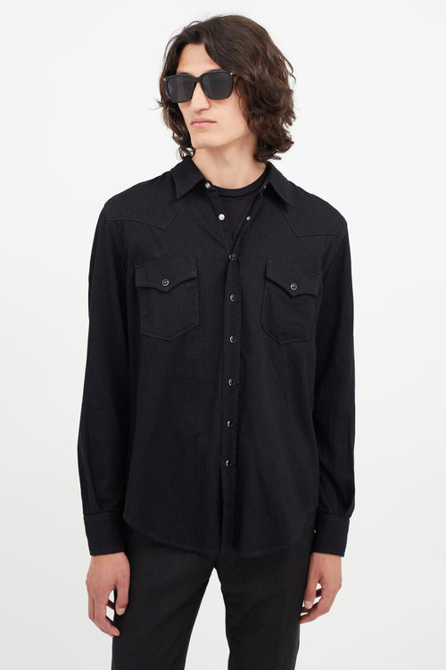 Saint Laurent Black & Silver Western Shirt