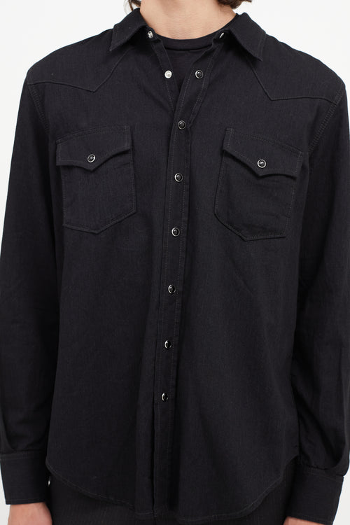 Saint Laurent Black & Silver Western Shirt