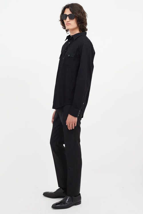 Saint Laurent Black & Silver Western Shirt