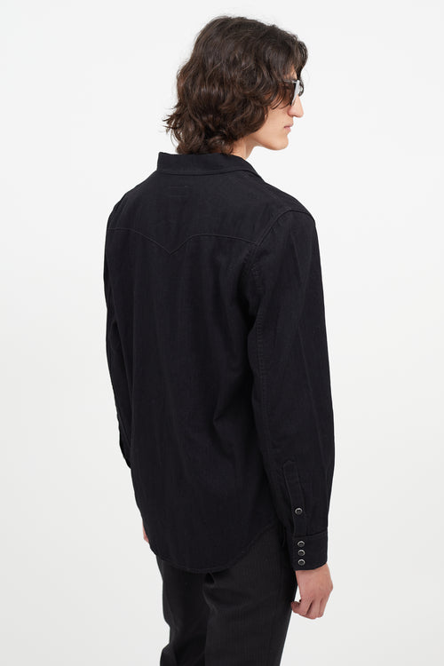 Saint Laurent Black & Silver Western Shirt