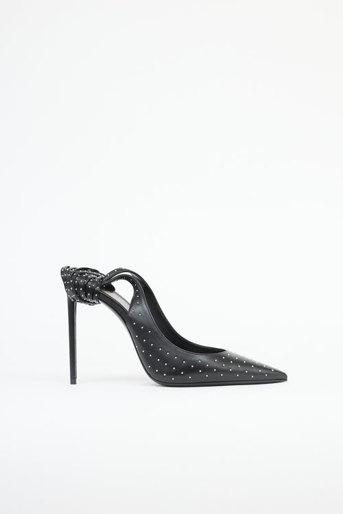 Saint Laurent Leather Zoe 105 Wrapped Pump