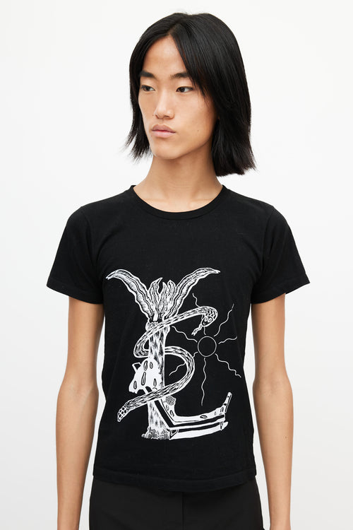 Saint Laurent Black & White Logo T-Shirt