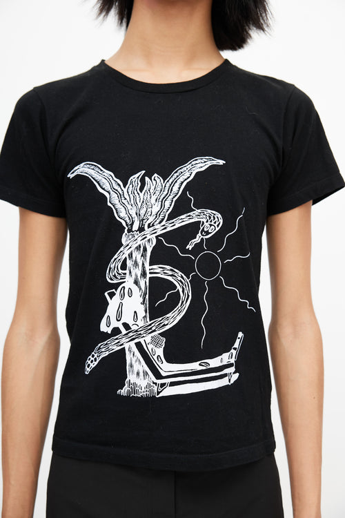 Saint Laurent Black & White Logo T-Shirt