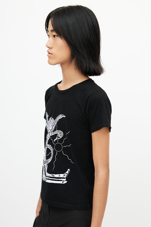 Saint Laurent Black & White Logo T-Shirt