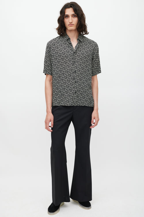 Saint Laurent Black & White Patterned Shirt