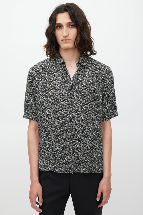 Saint Laurent Black & White Patterned Shirt