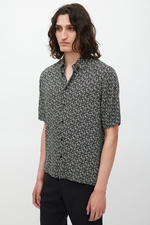 Saint Laurent Black & White Patterned Shirt