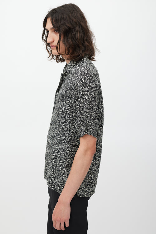 Saint Laurent Black & White Patterned Shirt
