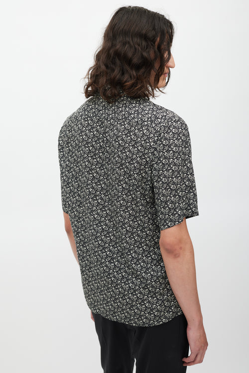 Saint Laurent Black & White Patterned Shirt