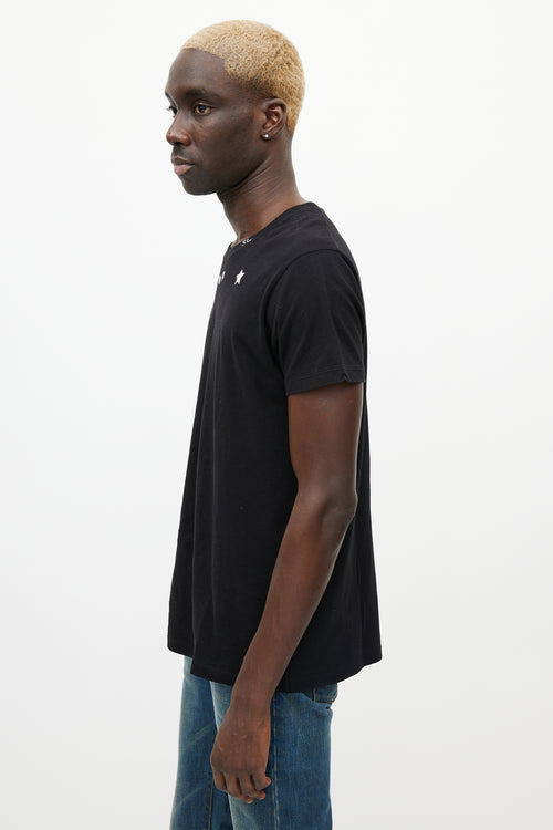 Saint Laurent Black & White Star Logo T-Shirt