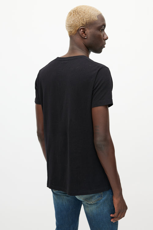 Saint Laurent Black & White Star Logo T-Shirt