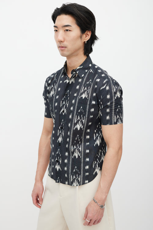 Saint Laurent Black & White Striped Shirt